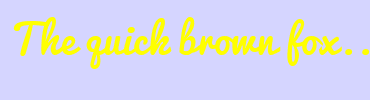 Image with Font Color FFFF00 and Background Color D5D5FF